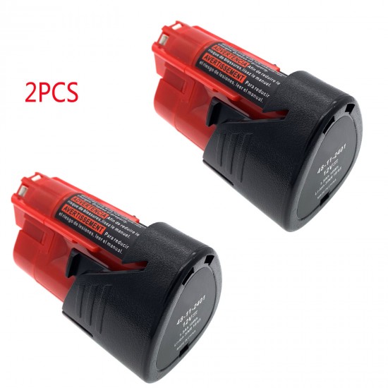 2 x New Replacement Battery For Milwaukee 48-11-2401 48-11-2411 M12 12V 1.5Ah