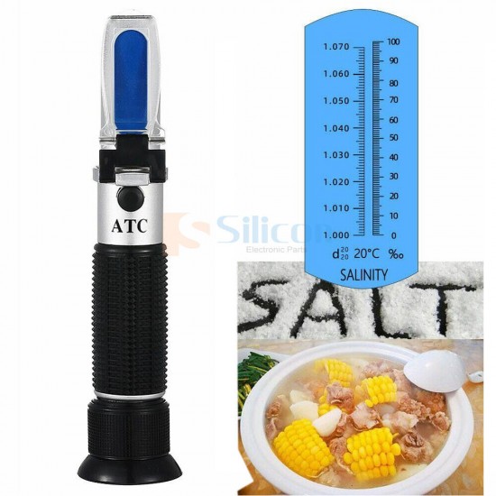 Salinity Refractometer Salt Meter Water Tester Marine 0-10% For Tank Aquarium US