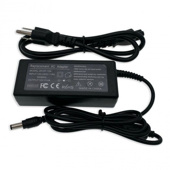 12 Volt 4 Amp (12V 4A) 48W AC Adapter Charger Power Supply Cord FOR LCD Monitors