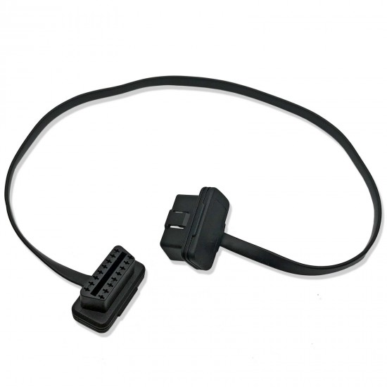New OBD2 16 Pin Flat Noodle Male to Female Elbow Extension Diagnostic Cable 2FT