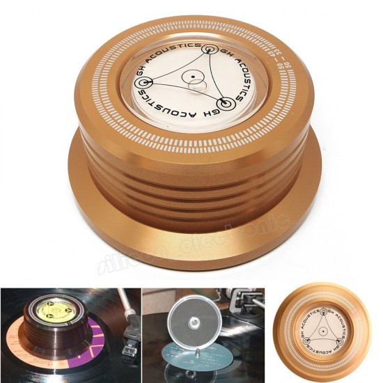 3-in-1 Record Clamp LP Disc Stabilizer Turntable Vibration Balanced Golden