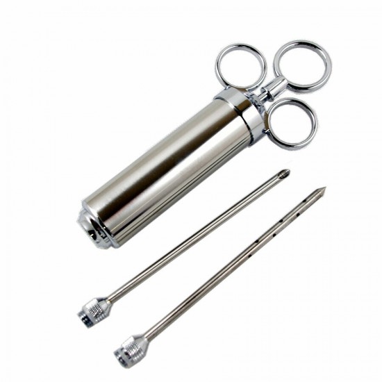 2Oz Stainless Steel Turkey Meat Marinade Injector Needles Grill BBQ Thanksgiving
