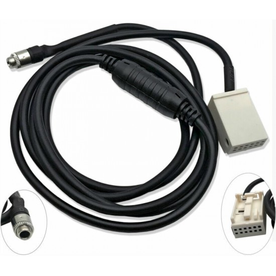 12Pin car Female AUX Audio Input Adapter Cable wire For iPhone iPod BMW E61 525i