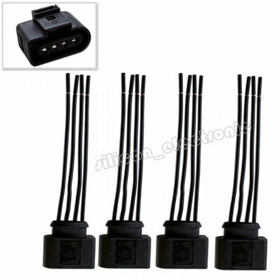 4 x Ignition Coil Connector Repair Kit Harness Plug Wiring For Audi Q5 Q7 R8 TT