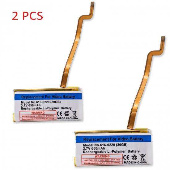 2X 650mAh Replacement battery for ipod classic 6g 6th gen generation 80GB A1238