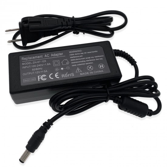 12V 5A 60W AC Adapter Charger Power Supply For Elo ET1925L-8SWA-1-G LCD Monitor