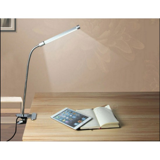 LED Flexible USB Clip-on Table Lamp Touch Control Clamp Desk Light Read Study