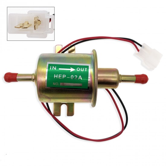 12V Universal Fuel Pump Gas Diesel Inline Low Pressure HEP-02A BHEP-02A