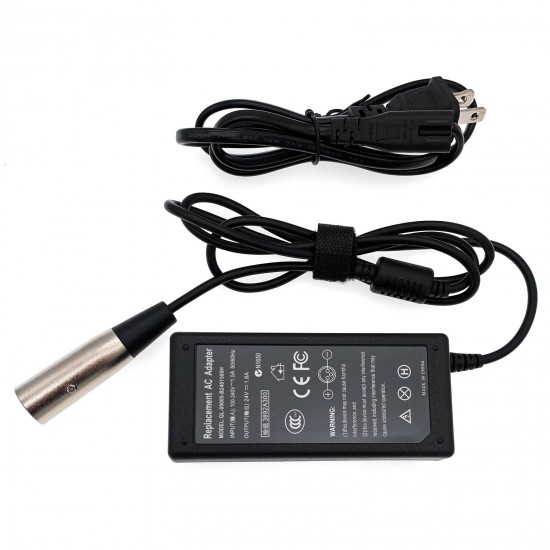 24V 1.8A New Scooter Charger For Mongoose M150 M200 M250 M300 M350 3-pin