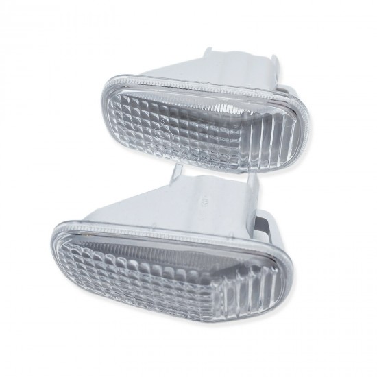 2pc White Fender Side Marker Clear Signal Light For Honda Civic Accord Odyssey