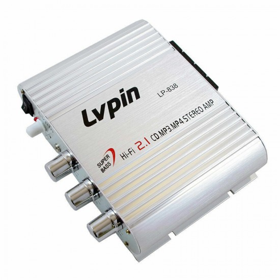 New Lvpin Mini Hi-Fi Stereo Amplifier Amp Radio MP3 200W 12V With Adapter