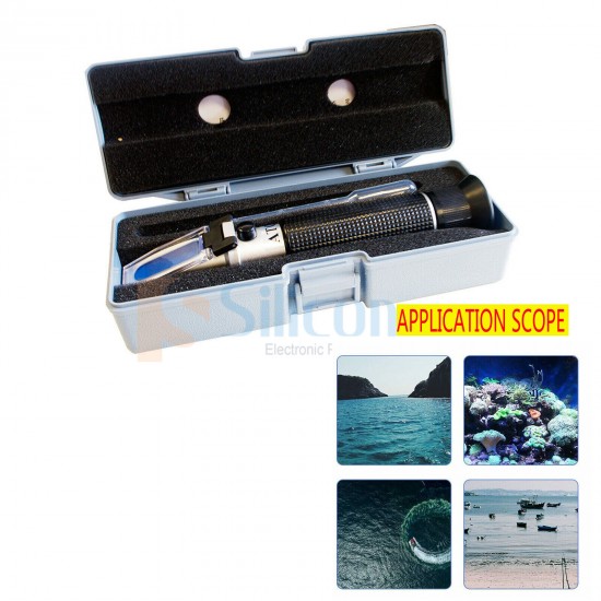 Temperature Salinity Refractometer for Aquarium, 0% - 10% Hydrometer, RHS-10ATC