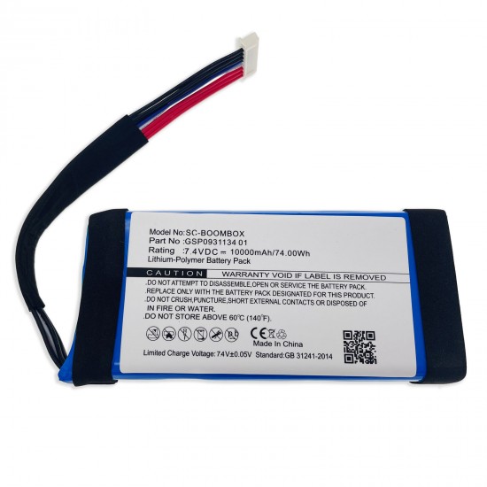 10000mAh GSP0931134 01 Battery Replacement For JBL Boombox Bluetooth Speaker