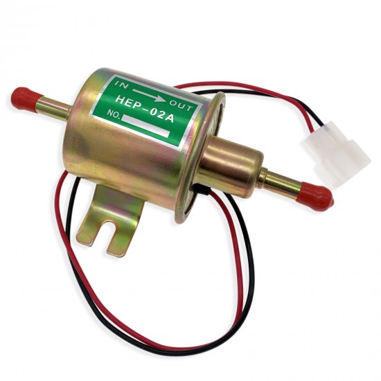 12V Universal 2.5-4 PSI Gas Diesel Inline Low Pressure Electric Fuel Pump HEP02A